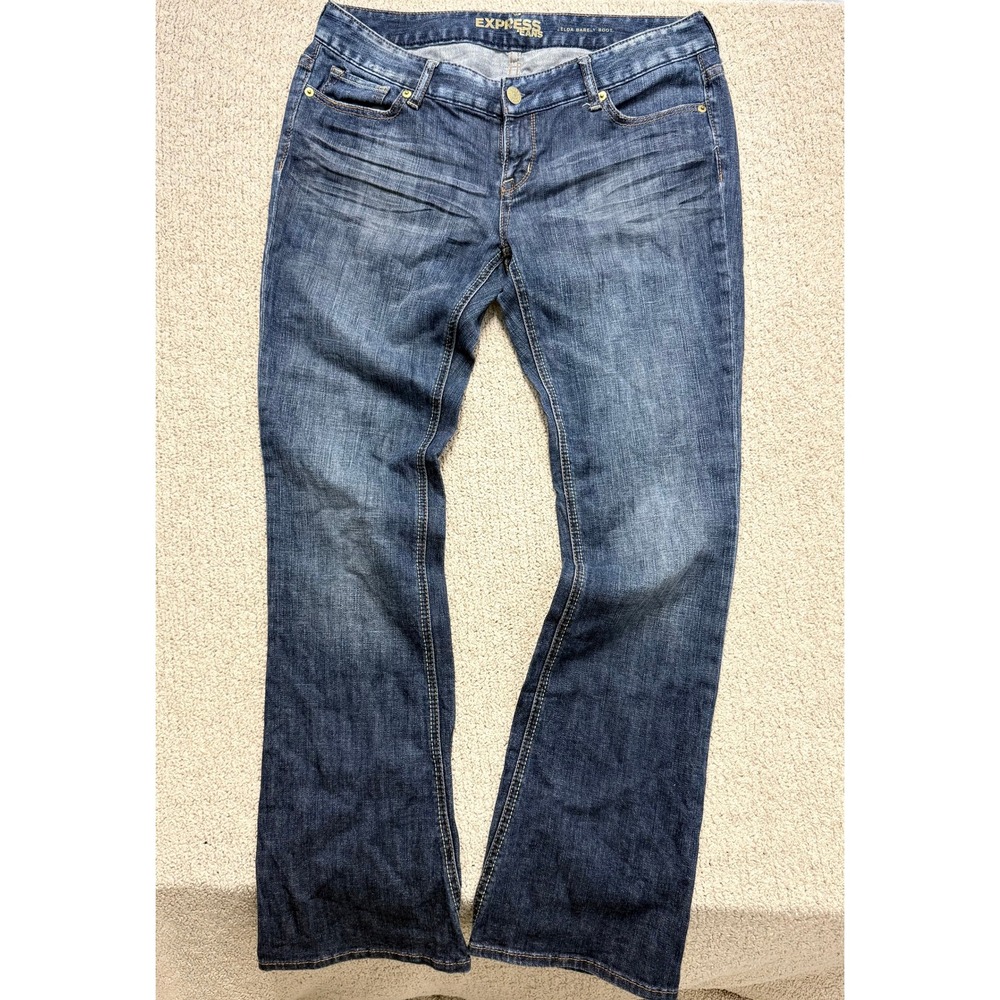 Express Jeans Zelda Barely Boot Dark Wash Denim Blue Jeans Womens Size 12
